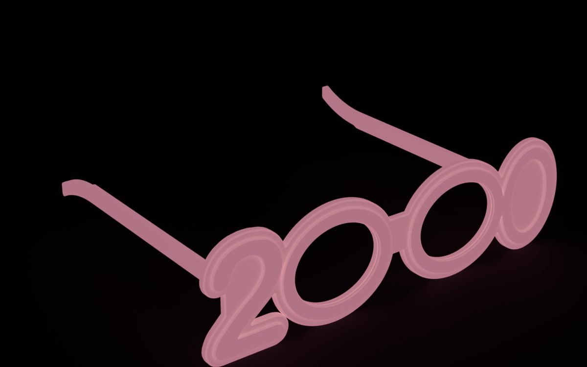 Render of the adult glasses glowing green in the dark