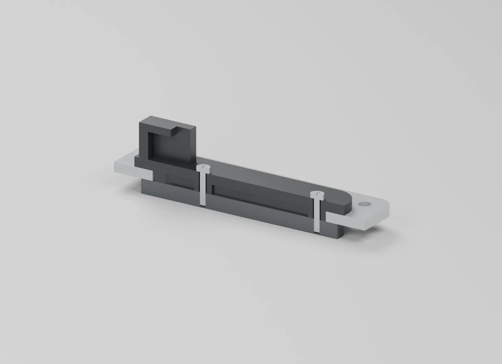 Section through bezel fastener and panel capture