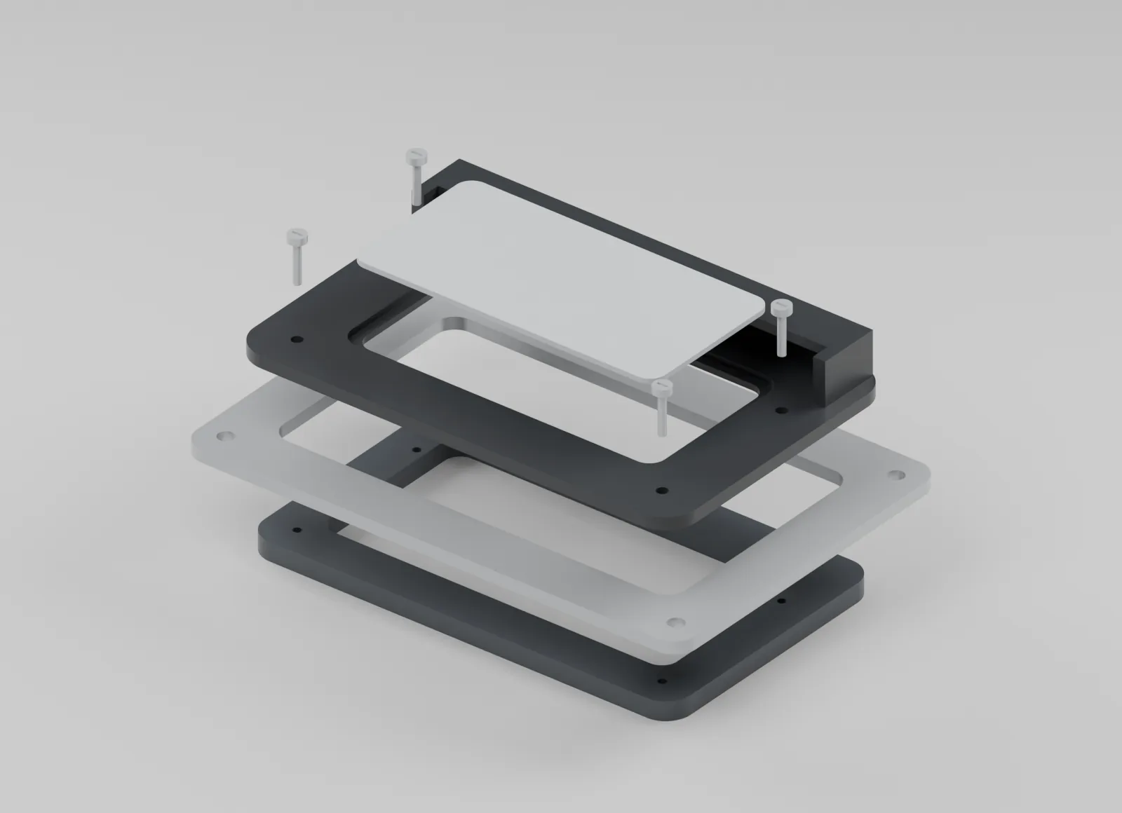 Exploded view of marine-style instrument-panel bezel