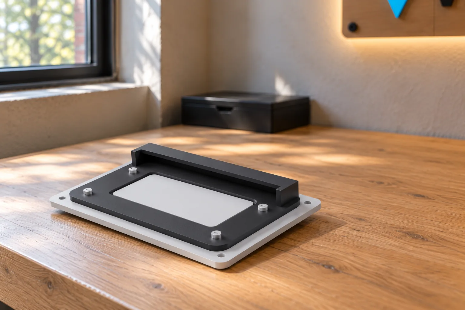 Rendered workshop scene of the original instrument bezel