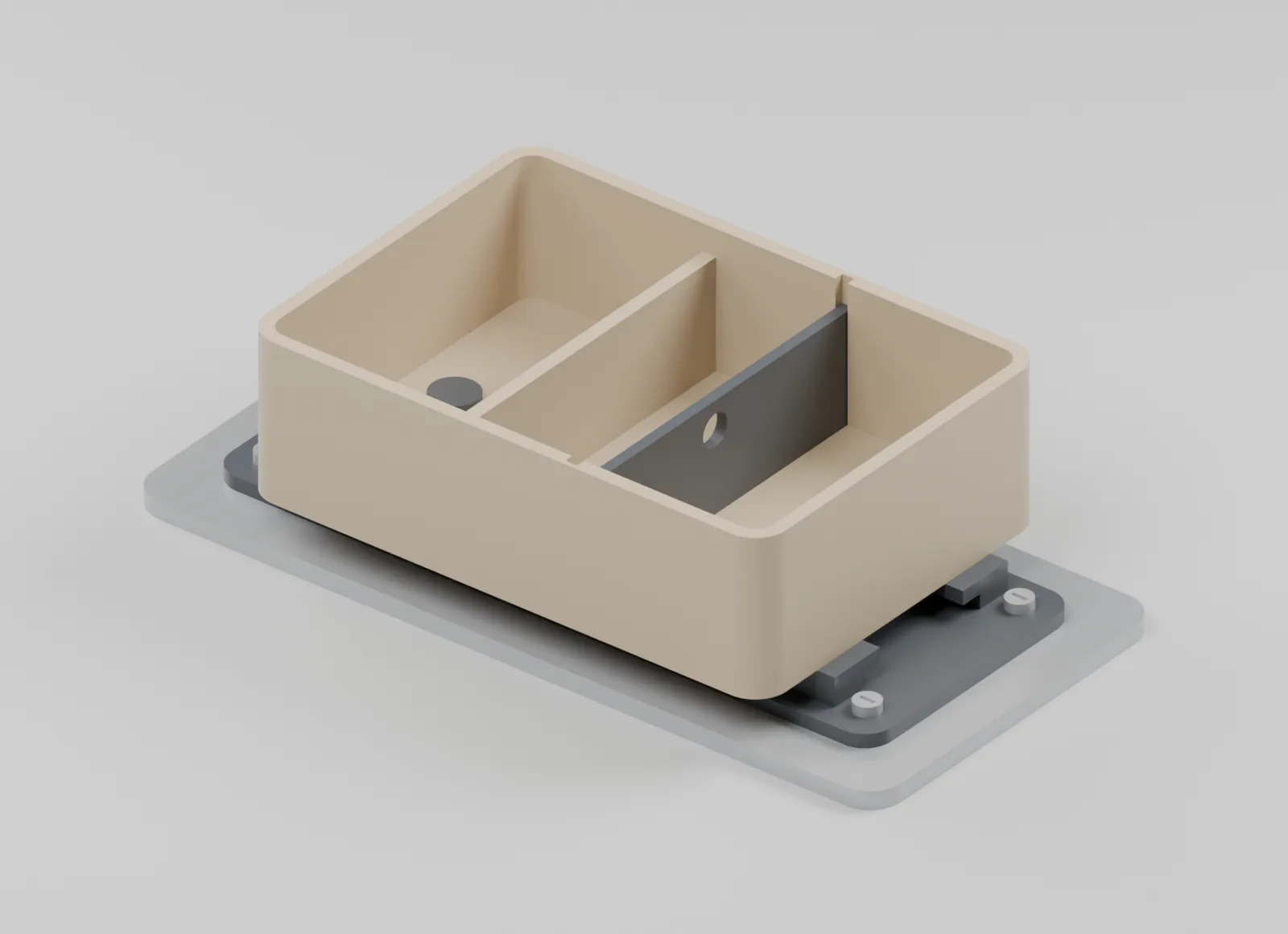 Assembled organizer and slide mount
