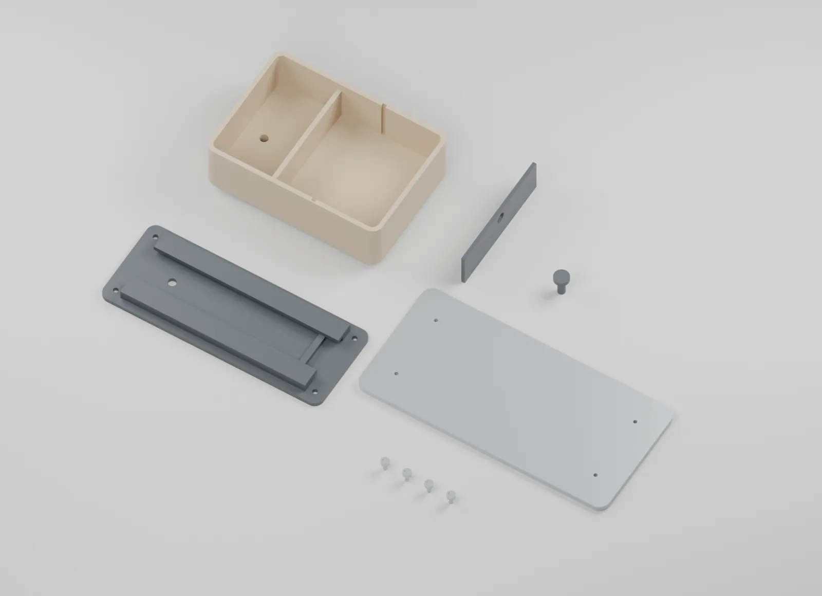 Organizer parts and reference panel arranged separately