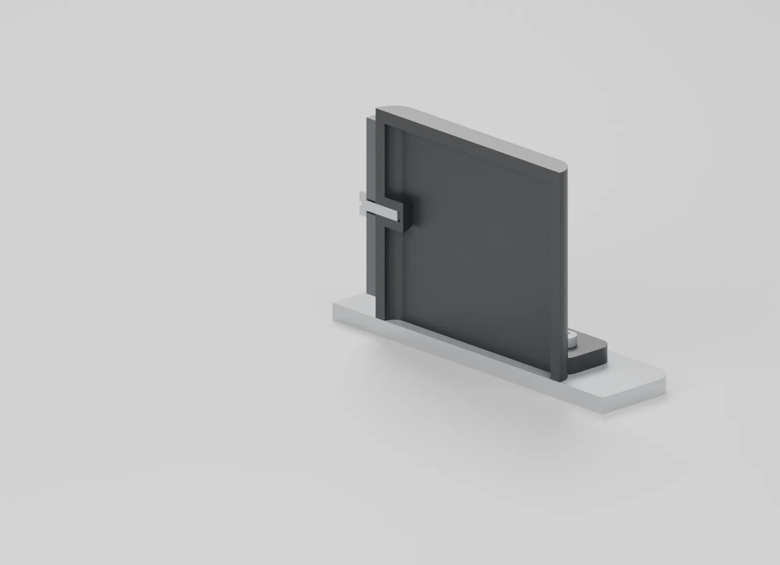 Section through rear service-panel attachment