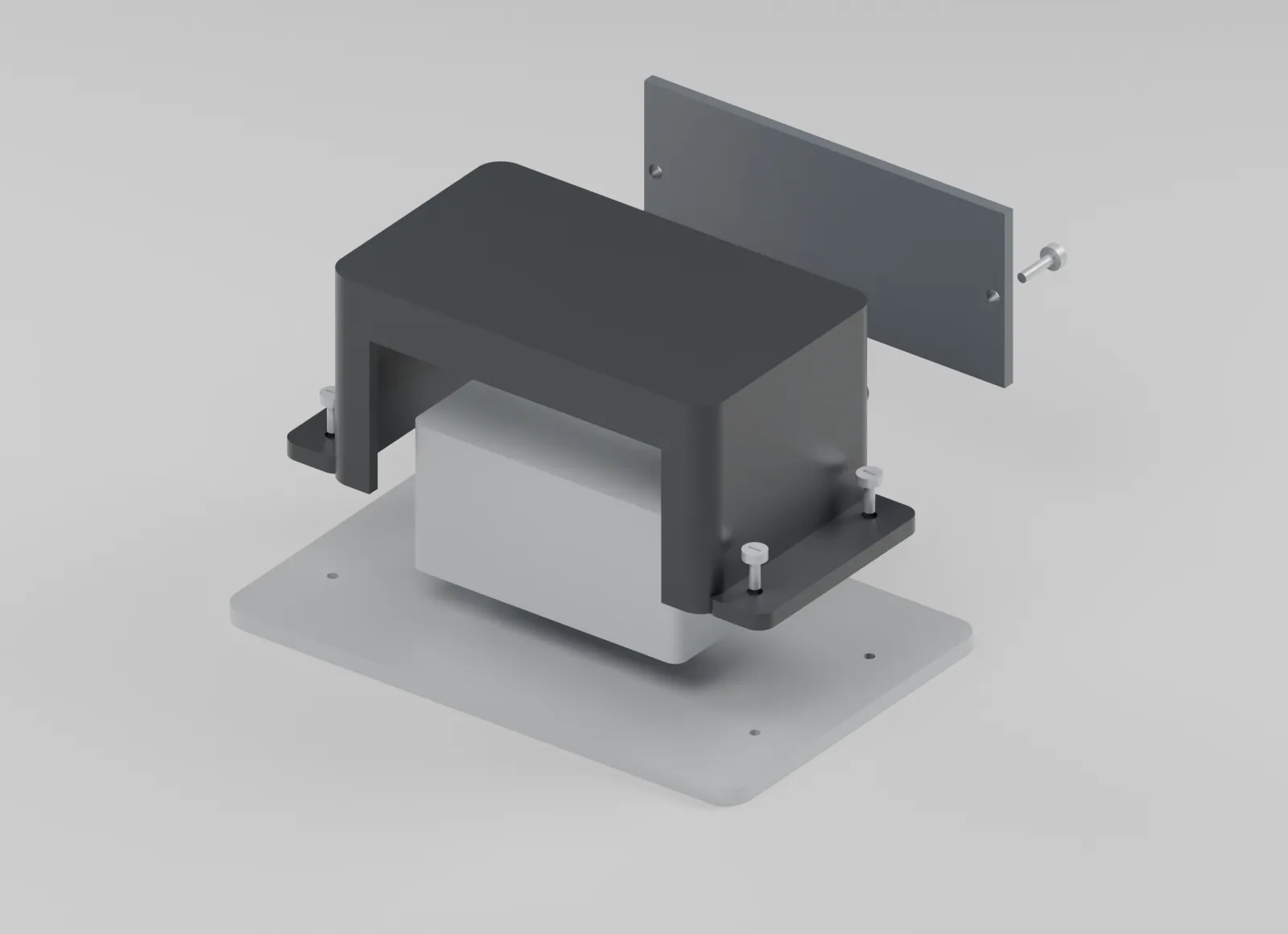 Exploded view of instrument cover with removable service panel