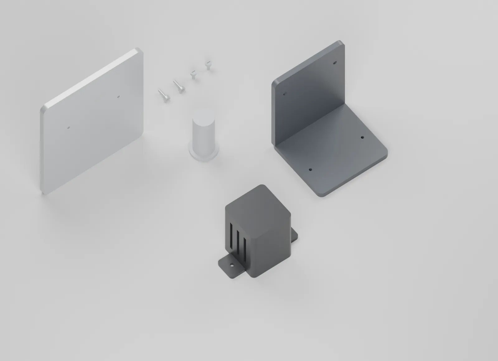 Bracket, cover, sensor and wall reference arranged separately