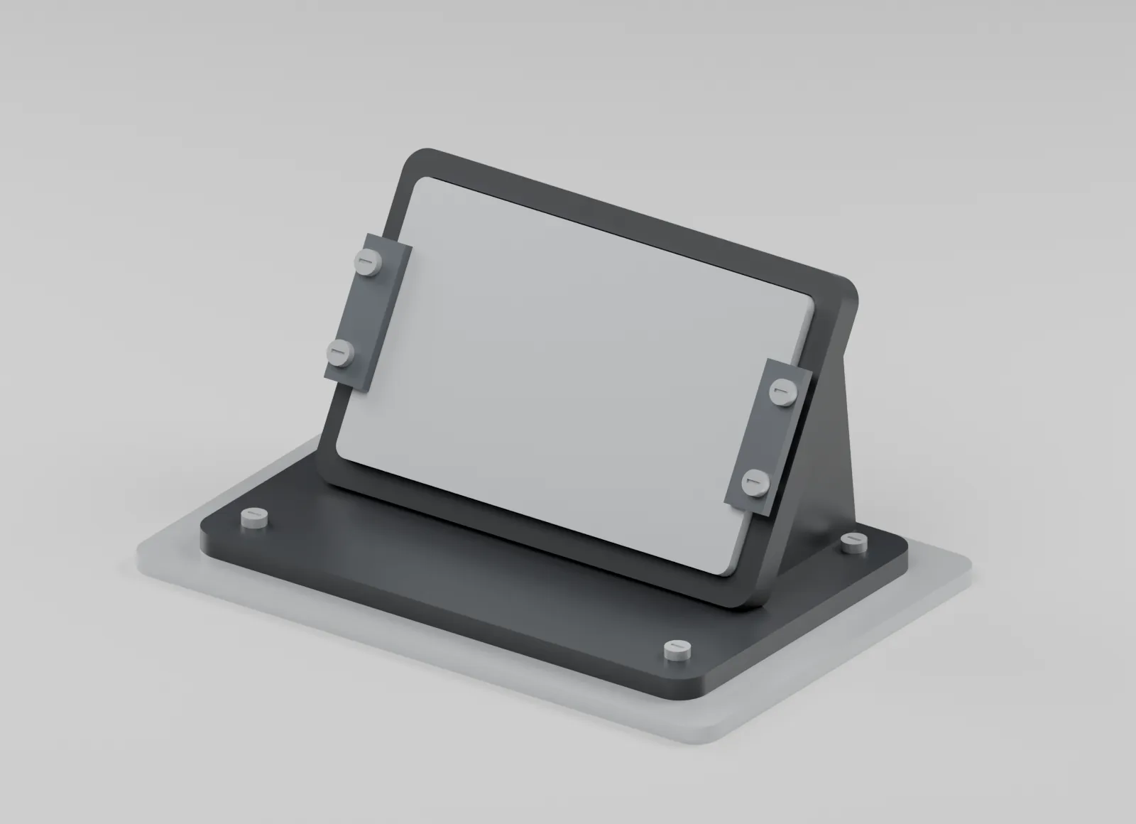 Inclined display mount on original reference mounting panel