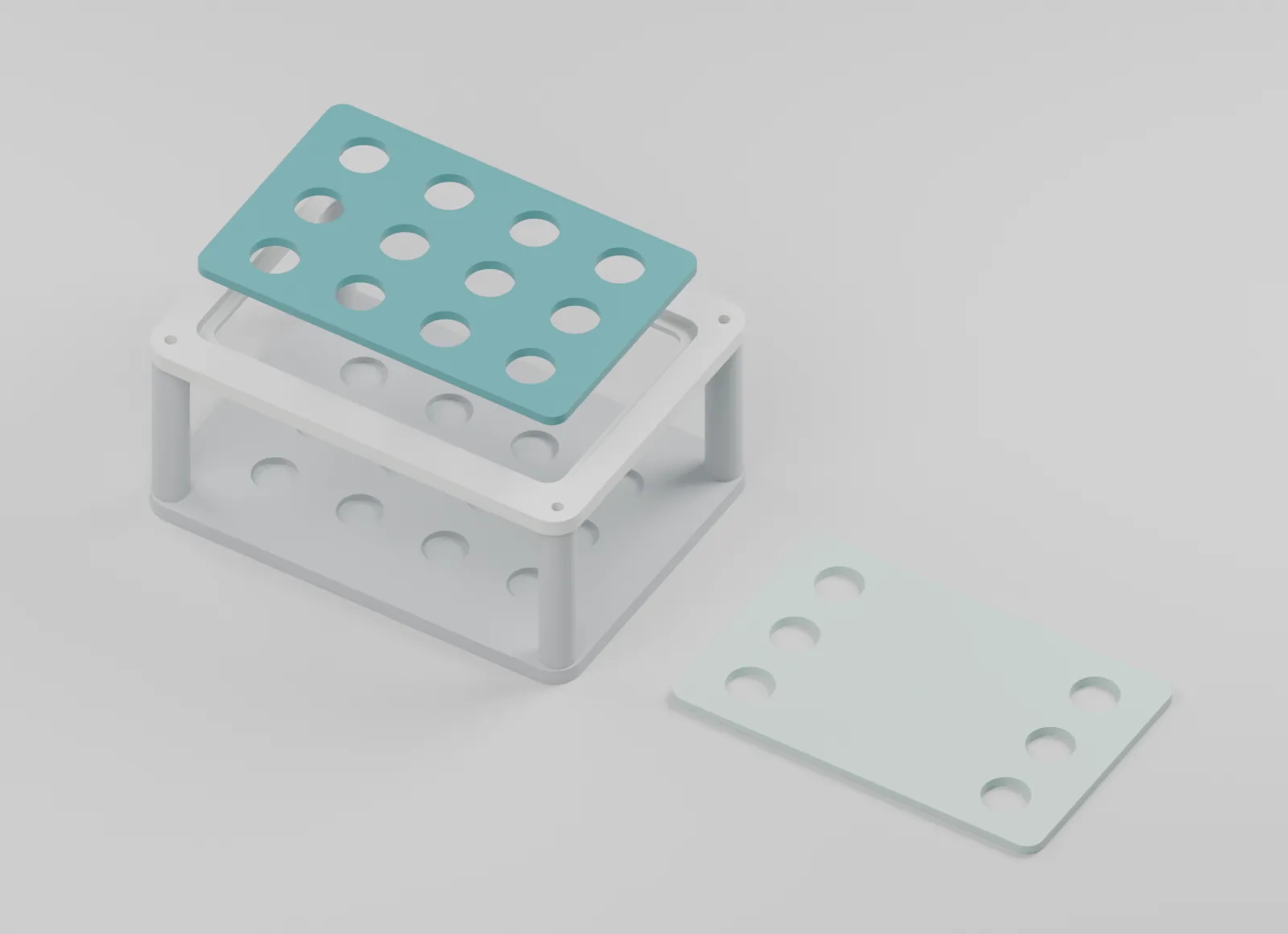 Upper insert lifted beside an alternative insert
