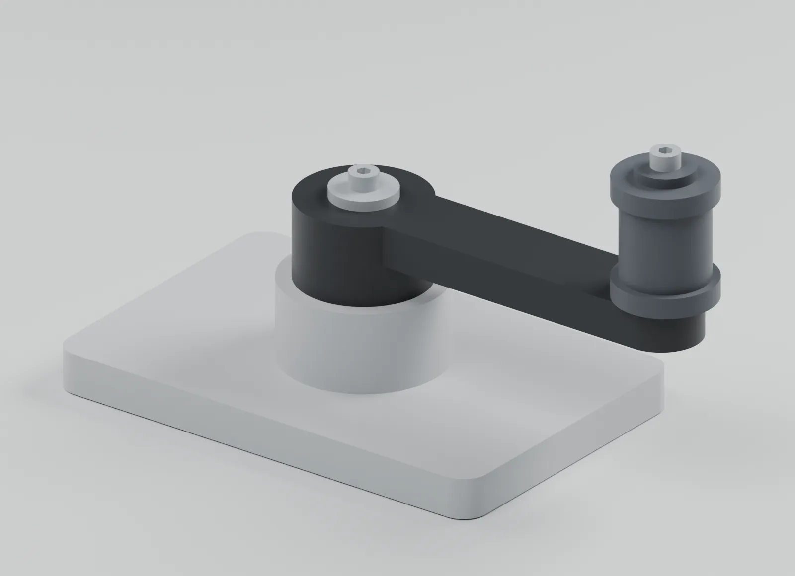 The assembled crank and stationary reference.