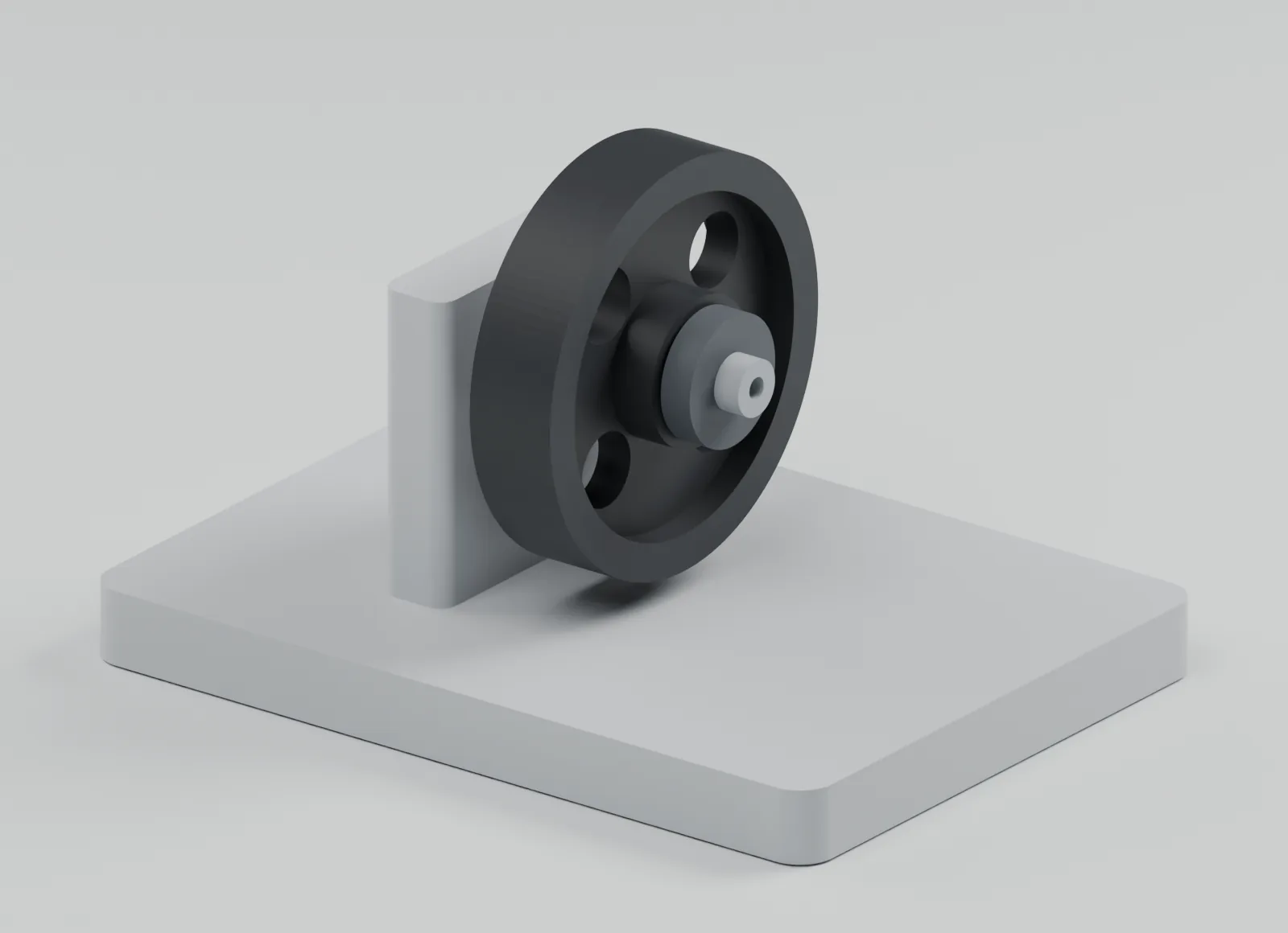 The wheel on its original axle reference.