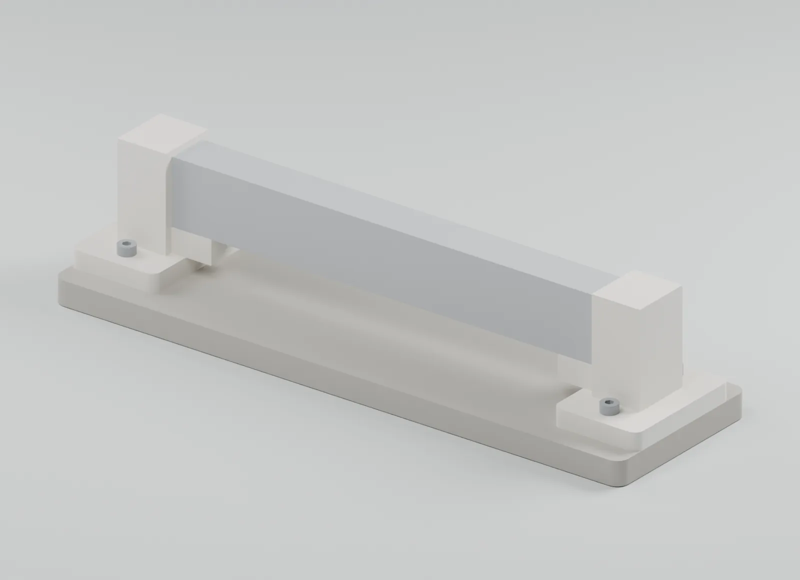 The bar seated between its end retainers.