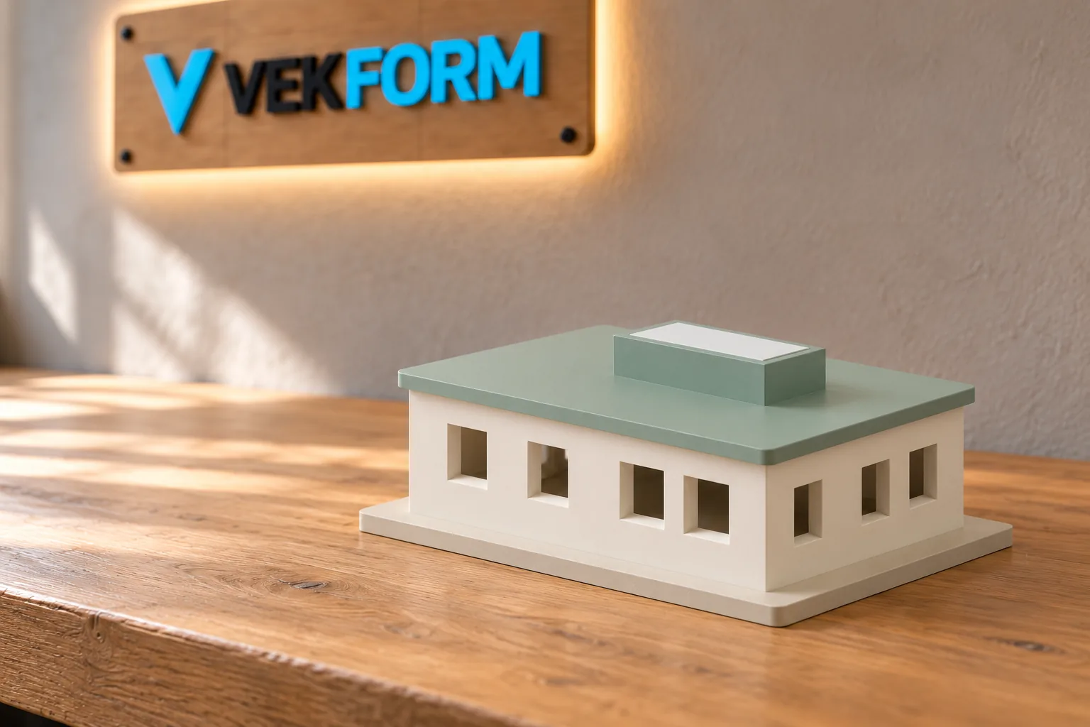 The assembled architectural model.