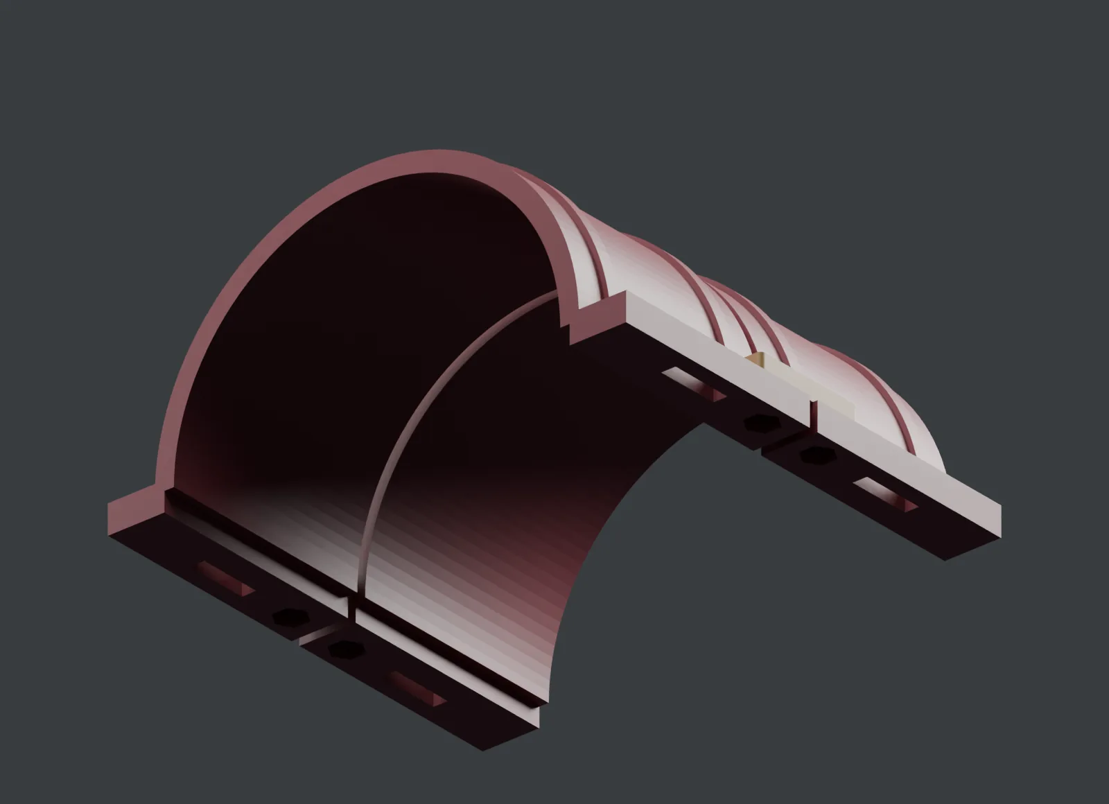 The open underside and side connections.
