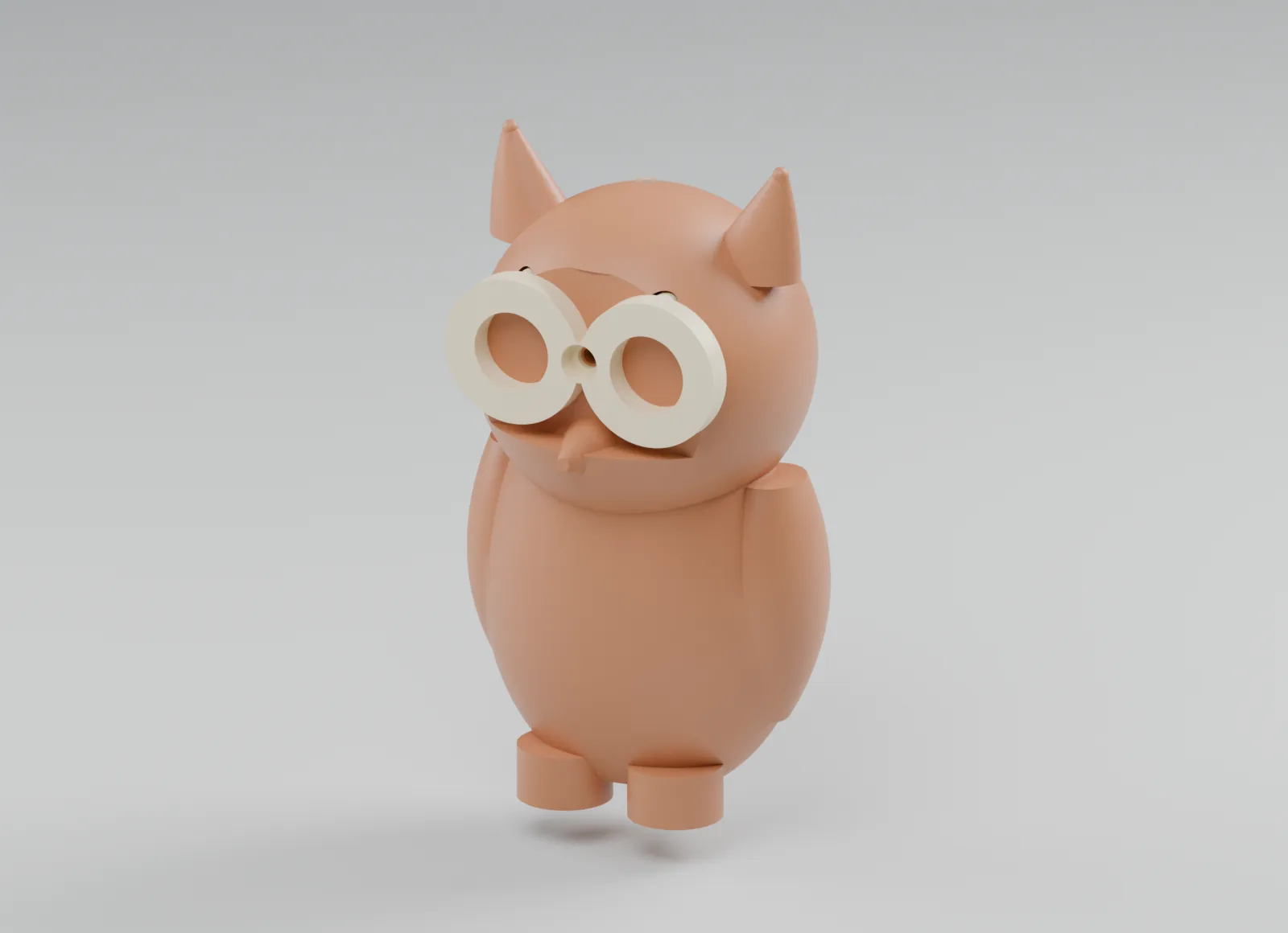 The owl face and body detail.