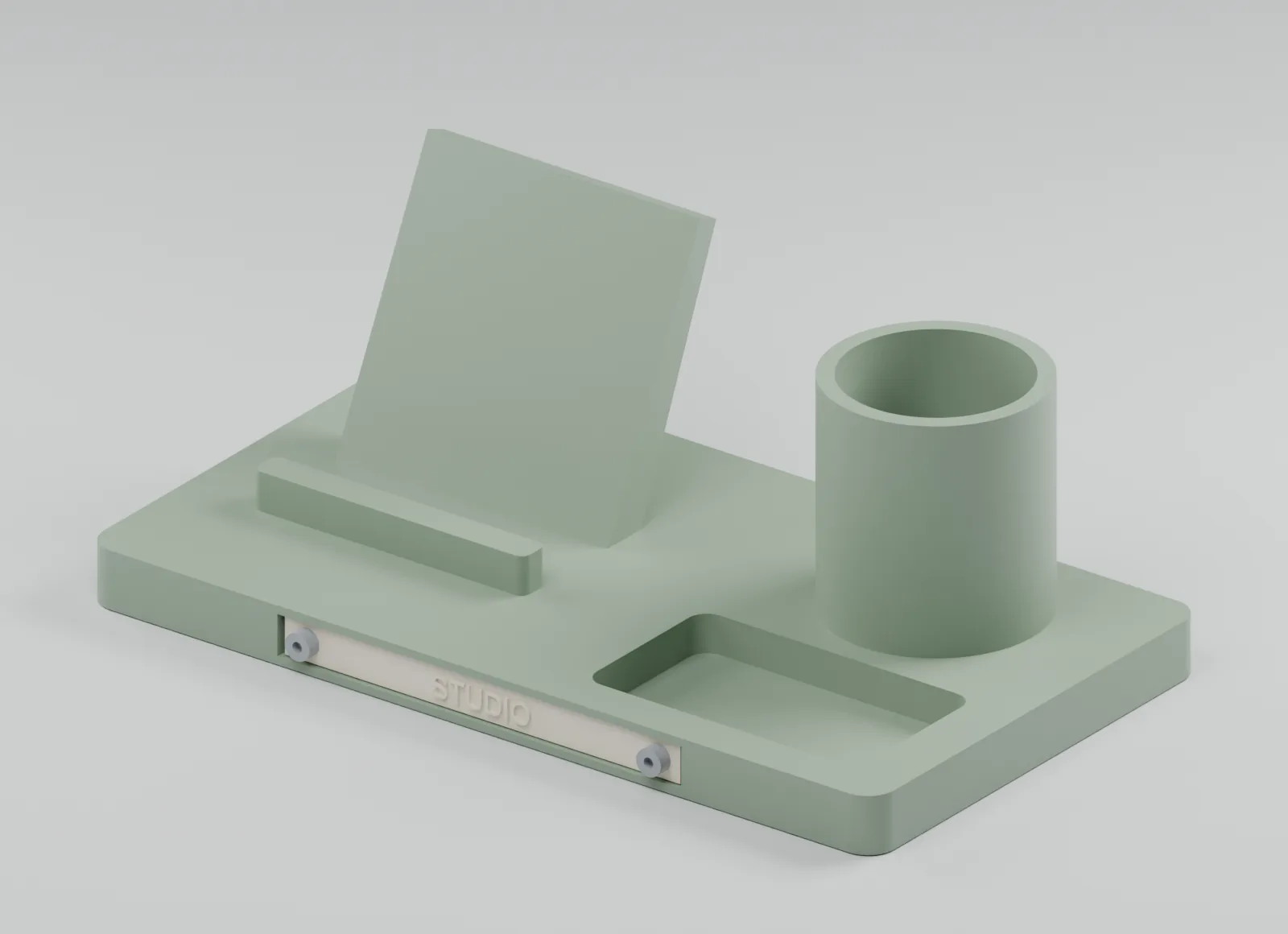The assembled desktop organizer.